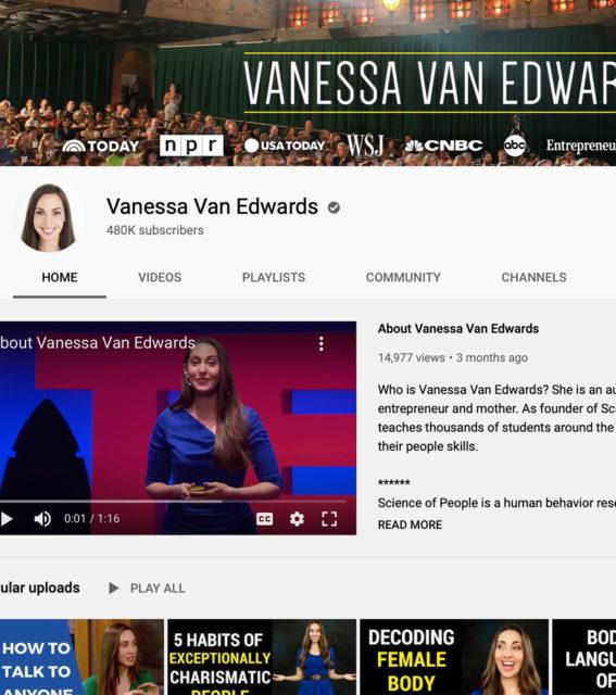 Vanessa Van Edwards YouTube